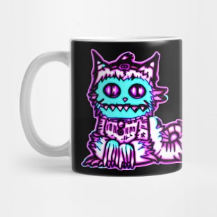 Weirdcore Neon Cat Mug